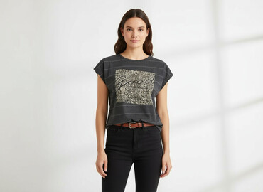 t shirty z aplikacją: T-shirt damski, rozmiar M