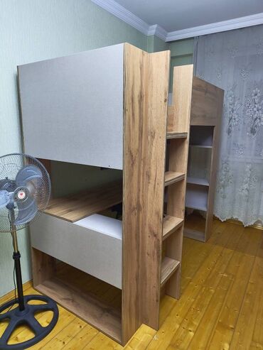 İkimərtəbəli uşaq çarpayıları: Oğlan və qız üçün, İşlənmiş, Çarpayı, Matrassız, MDF — 10