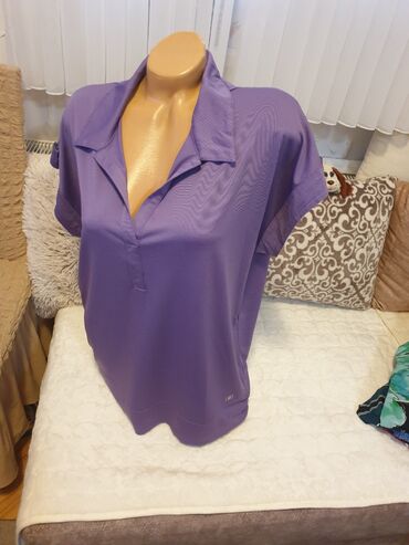 ženske bluze svecane bluze za punije: 2XL (EU 44), Likra, Jednobojni, bоја - Ljubičasta