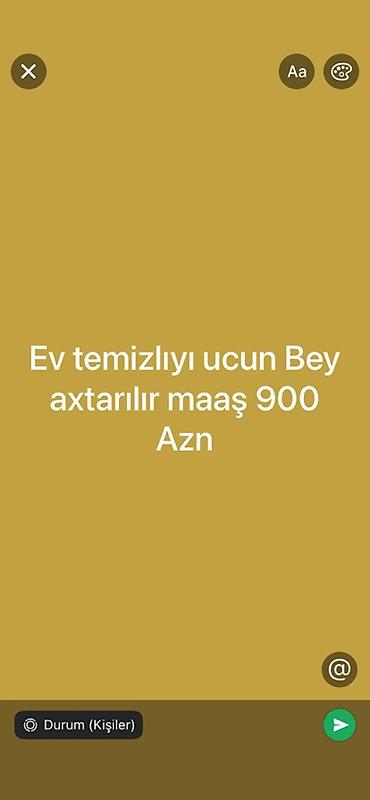 taksi is: Ev köməkçisi tələb olunur, Növbəli qrafik, Təcrübəsiz, Aylıq ödəniş — 1