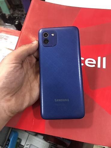 Мобильные телефоны и аксессуары: Samsung Galaxy A03, 64 ГБ, цвет - Голубой, Две SIM карты — 2