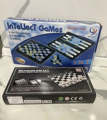 Игрушки: Классический набор 3в1: шахматы, шашки, нарды — всё в одном! Отличный — 2
