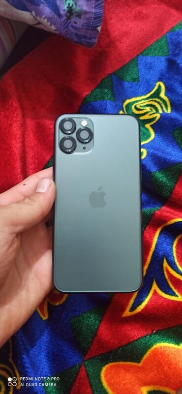 режим 11 т: IPhone 11 Pro, Б/у, 256 ГБ, Alpine Green, Защитное стекло, Чехол, Кабель, 79 %