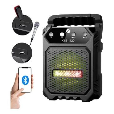 bluetooth mikrofon karaoke: Kolonka, Növ - Portativ, rəng - Qara