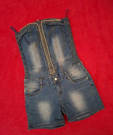 zara denim: Ženski teksas kombinezon-šorts - Materijal: elastični denim sa blagim — 2
