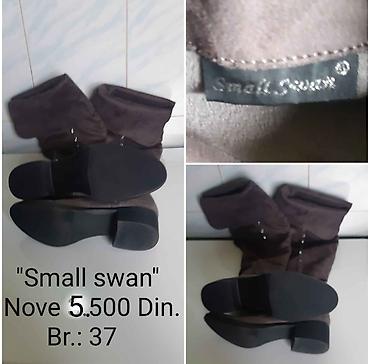 sive cipele: Small Swan ženske čizme iznad kolena sa cirkonima - Model: iznad — 5
