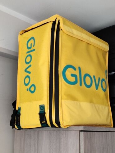 лапа перчатки: Термо-рюкзак курьерский Glovo (желтый) - Большой изотермический бокс