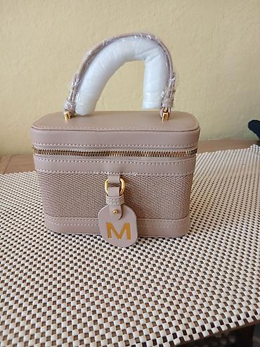 torbe od platna: Elegantna ženska torbica – box/ vanity stil - Oblik: pravougaoni — 5