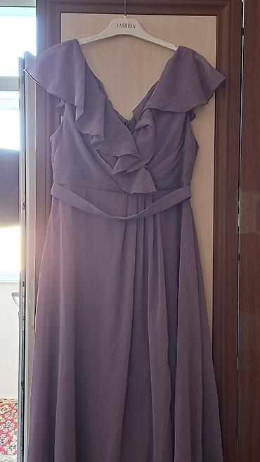 uzun kofta: Uzun gecə/libas – bənövşəyi (lilac) rəng - Model: Geniş ətəkli, axıcı — 3