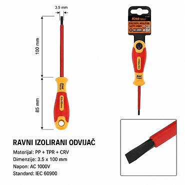 KMT Odvijač otporan na visoki pritisak 2309030 Ravni izolirani