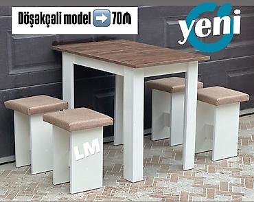 ad gunu stolu: Mətbəx üçün, Yeni, Açılmayan, Dördbucaq masa, 4 stul — 4