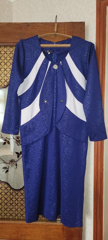 стрейчевые платья: 3XL (EU 46), цвет - Синий, Вечернее