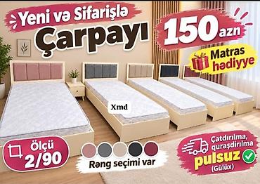 Yeni və sifarişlə çarpayılar - Qiymət: 150 AZN - Matras hədiyyə -