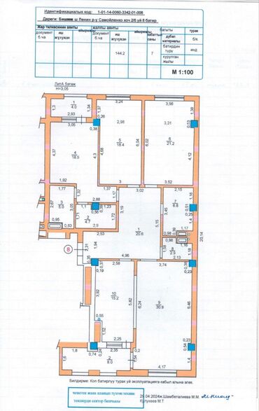 дома в оше: 4 комнаты, 144 м², Элитка, 5 этаж, ПСО (под самоотделку)