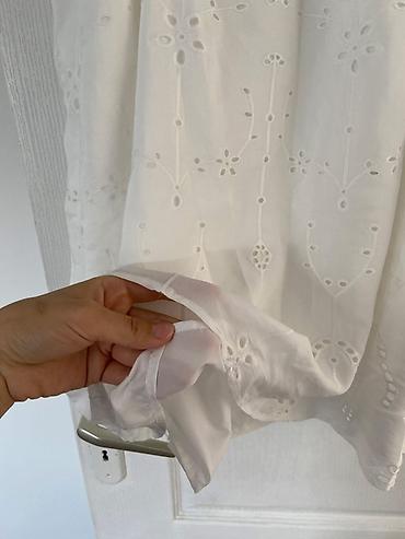 bele torbe: Shein Belo pamučno haljina/tunika sa vezom (broderie anglaise) - — 2