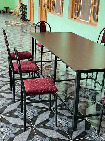metbex stulu: Qonaq otağı üçün, Yeni, Açılmayan, Dördbucaq masa, 8 stul — 2