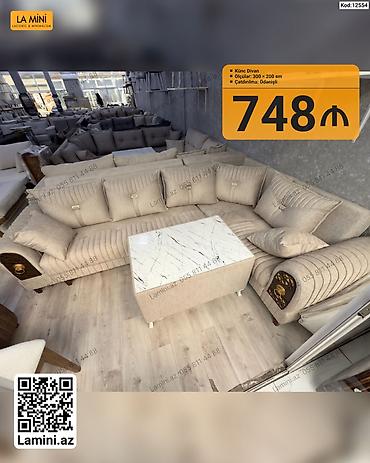 Künc divan Ölçüsü: 300 × 200 sm Bej tonlarda hazırlanmış künc divan