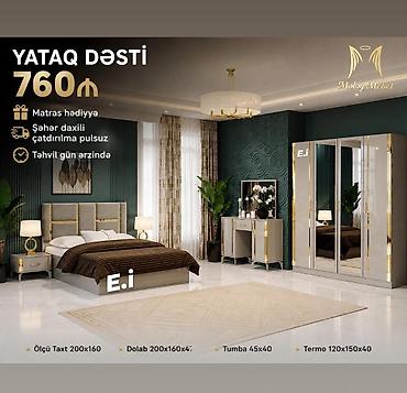 Yataq Dəsti – 760₼ Komplekt: - Taxt ölçüsü: 200×160 - Dolab lalafo.az -da Yataq Dəsti – 760₼ Komplekt: - Taxt ölçüsü: 200×160 - Dolab