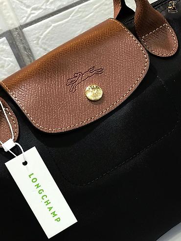Ноутбуки и аксессуары: Longchamp Le Pliage Shopping çantası - Rəng: qara korpus, qəhvəyi — 2
