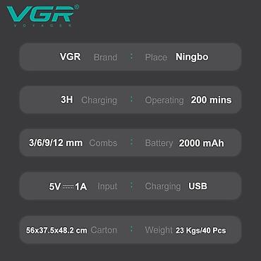 Daraqlar: VGR 209 - İt pişik qırxan 2000mAh 4 speed 7000RPM Cord/Cordless — 4
