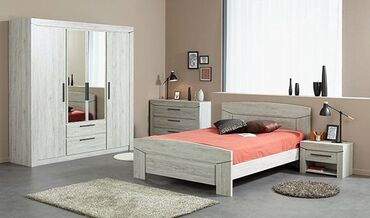турецкая мягкая мебель в баку: Двуспальная кровать, Шкаф, Трюмо, 2 тумбы, Турция, Новый