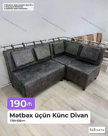 Mətbəx üçün Künc Divan – 170×120 sm - Kompakt L formalı dizayn