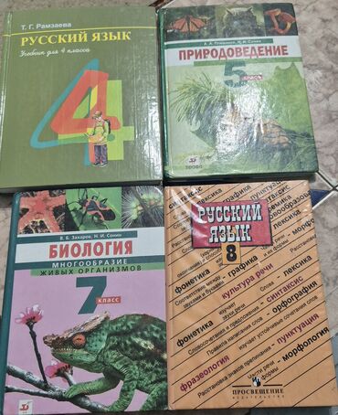 учебники бу бишкек: Русский 4 класс Рамзаева. 350 с. Природоведение 5 класс Плешаков