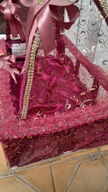 Hədiyyə bağlamaları: Hədiyyə səbəti, rəng - Çəhrayı, Pulsuz çatdırılma — 4