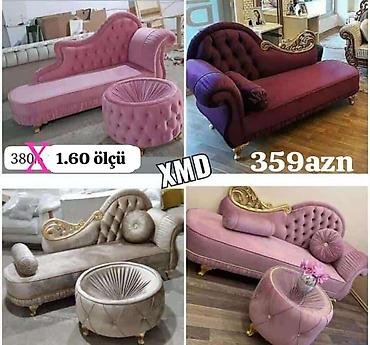 ucuz masa: Zərif klassik tərzdə şezlong-divan dəsti. - Dizayn: Kapitone arxa — 1