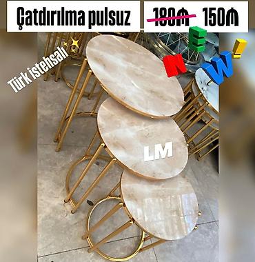 jurnal masası: Yumru masa, Açılmayan, Təkərsiz, Şüşə, Türkiyə, Zəmanətli, Pulsuz çatdırılma, Pulsuz quraşdırılma — 2