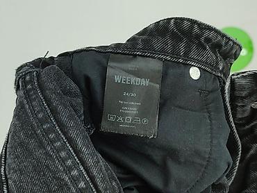 washed jeans: Weekday, Szorty damskie, rozmiar 2XS — 5