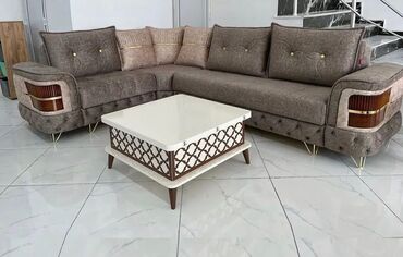 Divan və kreslo dəstləri: Künc divan, Pufik, Bazasız, Açılmayan — 4