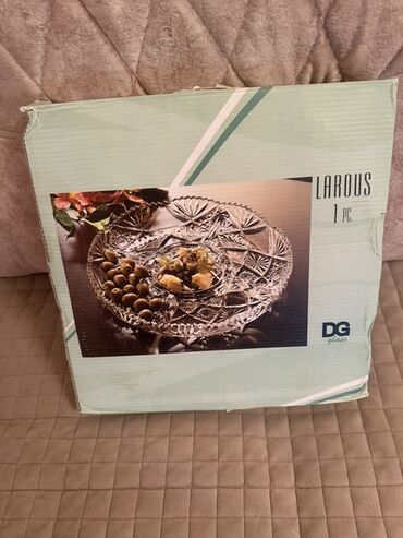 люстр бра светильников: DG Glass “LAROUs” şirniyyat/servis qabı – 1 ədəd. - Material: şüşə -