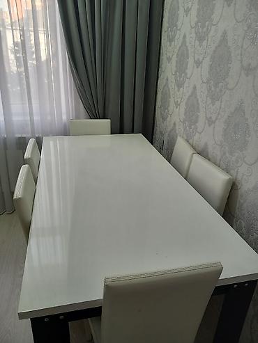 ev üçün stul: Qonaq otağı üçün, İşlənmiş, Açılmayan, Dördbucaq masa, 6 stul — 4