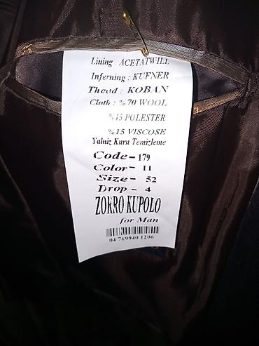 kətan kostyum: **Zorro Kupolo Kişi Kostyumu** Tünd rəngli, incə zolaqlı dizayna — 4