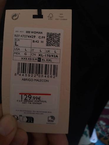 Находки, отдам даром: 1500 сом Женское пальто Abrigo Malecon, размер L — 4