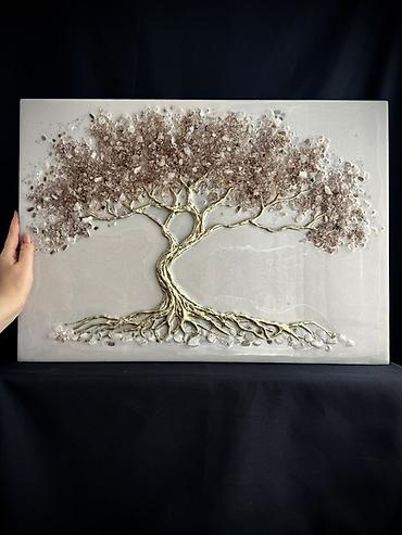 3 d силиконовые буквы: Объёмная картина «Дерево Изобилия » в технике resin art. Размер — 2