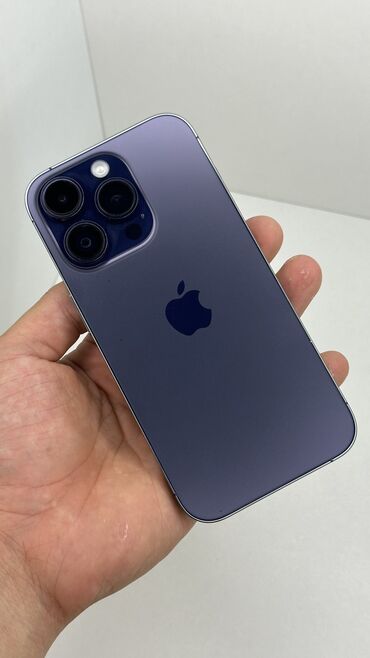 Apple iPhone: IPhone 14 Pro, Б/у, 256 ГБ, Deep Purple, Защитное стекло, Чехол, 93 %