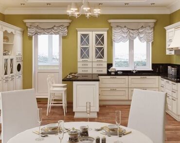 Sifarişlə mətbəx mebeli: Sifarişlə mətbəx dəsti, Özü çəkən petlələr, Parlaq laminat, Kredit yoxdur, Ödənişli çatdırılma — 46