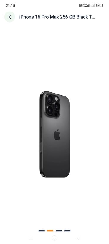 ayfon x satiram: IPhone 16 Pro Max, 256 GB, Black Titanium, Face ID
