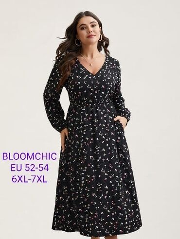 haljina 50: 7XL (EU 54), color - Black, Long sleeves