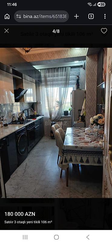 10000 heyet evleri: 3 otaqlı, Yeni tikili, 106 kv. m — 4