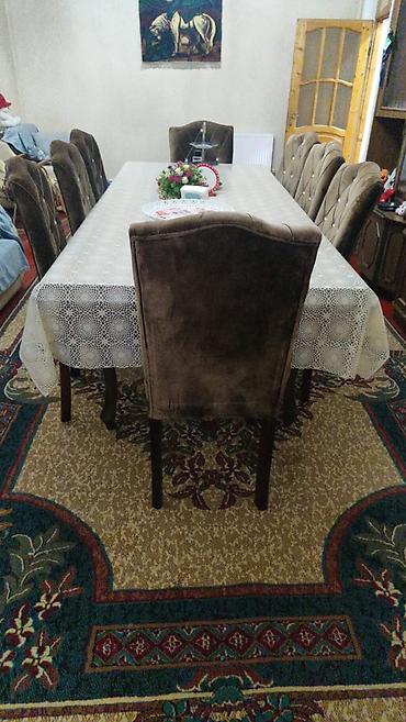 şamdam: Qonaq otağı üçün, Yeni, Açılmayan, Dördbucaq masa, 8 stul — 2