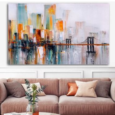 Şəkillər, tablolar: Mənzərə. Tək tablo. Ölçü istəyə görə dəyişə bilər. Təbii kətan — 8