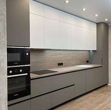 Кухонные гарнитуры: Кухонный гарнитур, цвет - Серый, МДФ — 3