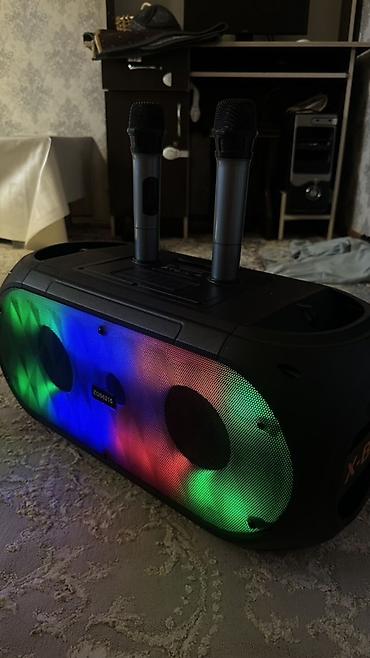 micro cd: Портативная акустическая система X-BASS с подсветкой и двумя — 1