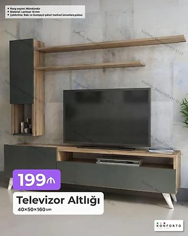 Ev və bağ: Televizor altlığı dəsti - Ölçü: 40 × 50 × 160 sm - Material: 18 mm — 1