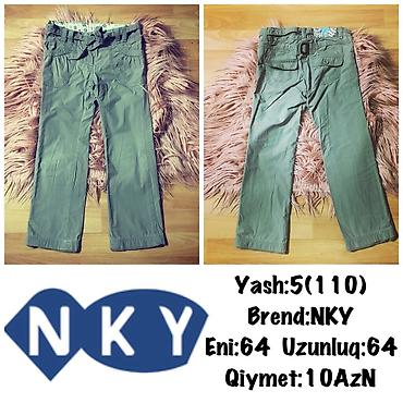 Джинсы и брюки: Yash:5(110) Brend:NKY
Eni:64 Uzunluq:64
Qiymet:10AzN — 1