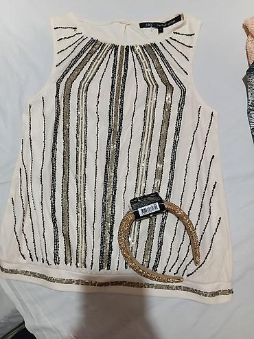 Kompleti: Ženski komplet – 3 topa + rajf - Elegantan krem bezrukavnik sa — 9