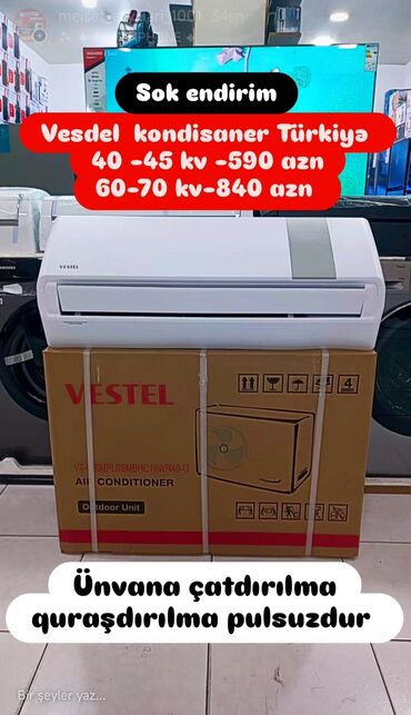 Kondisionerlər: Kondisioner Yeni, 30-35 kv. m, Pulsuz quraşdırılma — 2